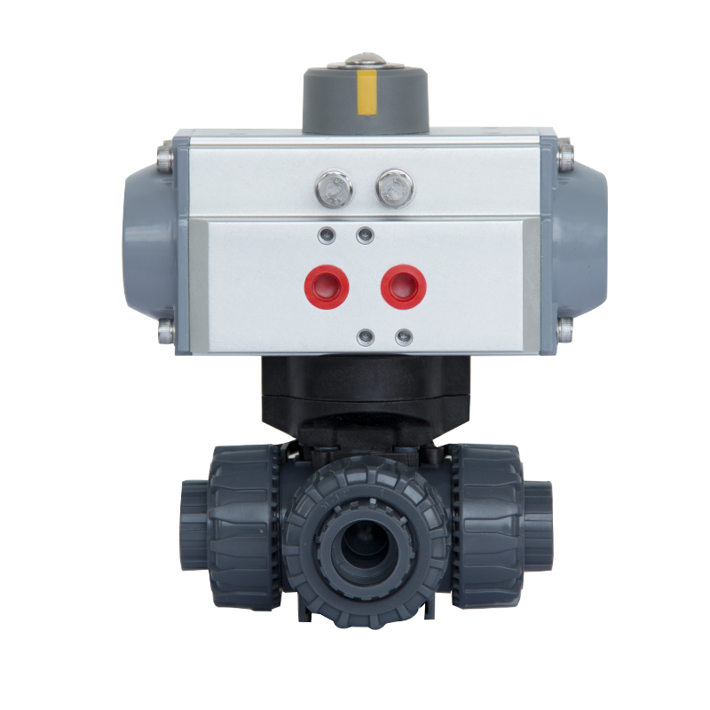 氣動三通PVC球閥 氣動三通PVC球閥